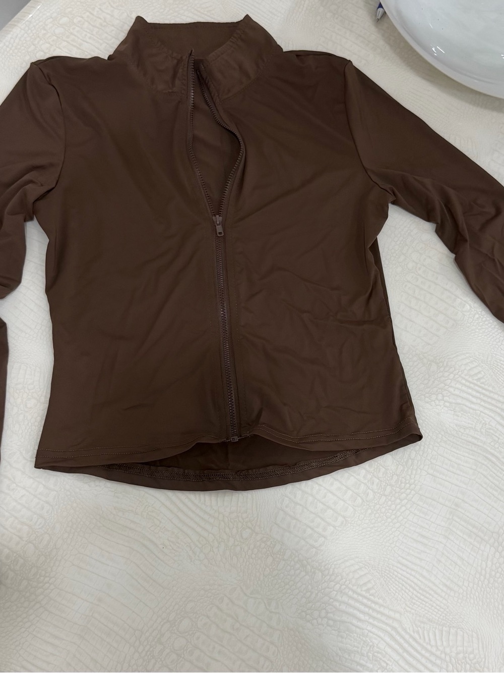 Women's Brown Zip-Front Jacket